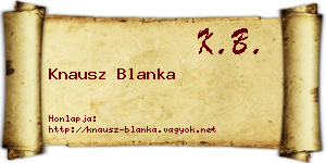Knausz Blanka névjegykártya